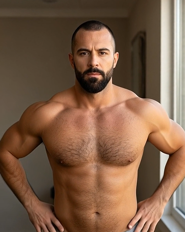 Alex confident bearded gay AI boyfriend preview